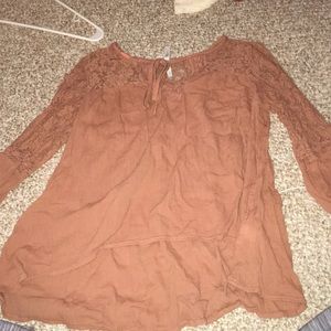 Orange lace top
